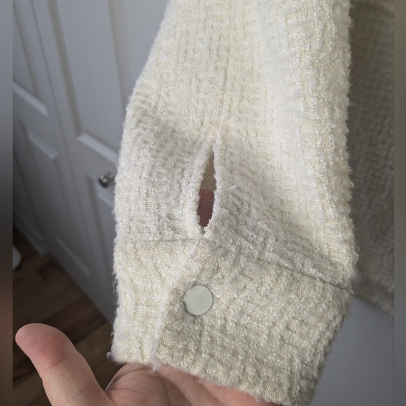 ZARA Women Tweed cream vest size XS Oversized fit very classic ! - Picture 3 of 7